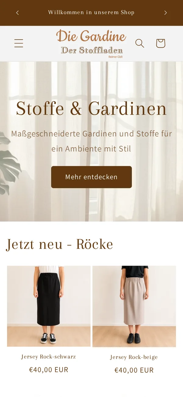Startseite auf dem Handy