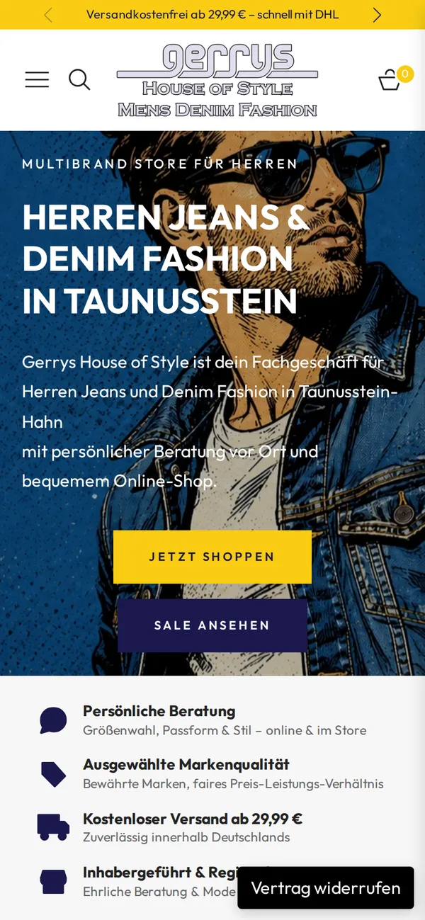 Startseite auf dem Handy