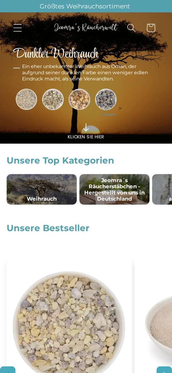Startseite auf dem Handy