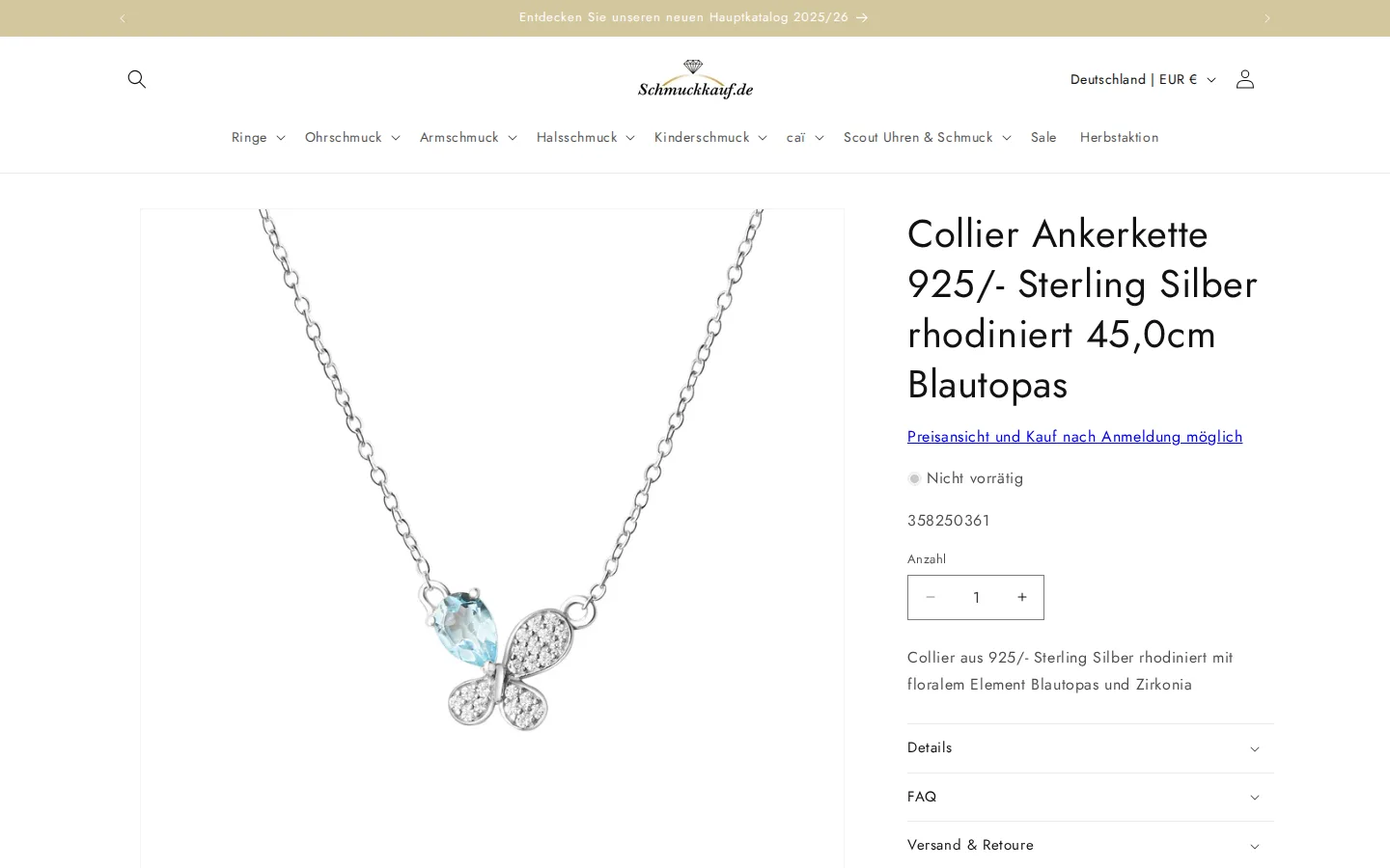 Produktseite eines Colliers