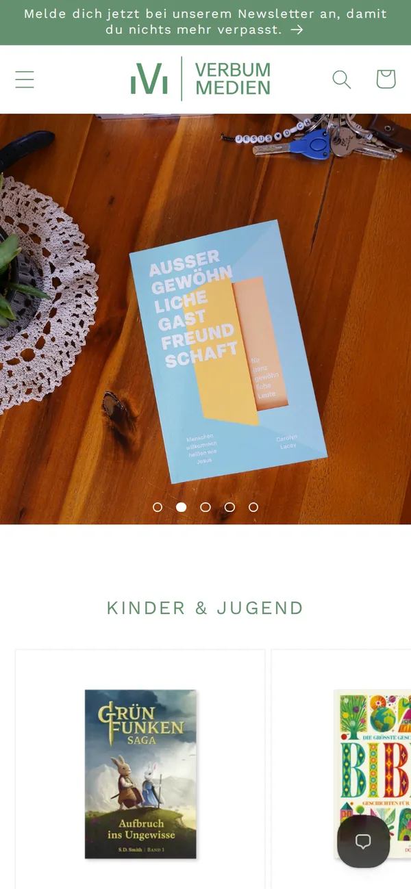 Startseite auf dem Handy