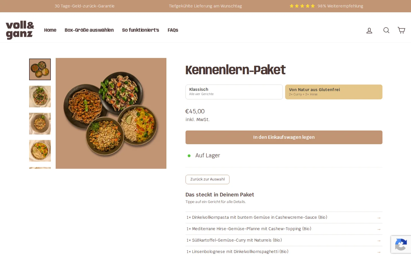 Produktseite Kennenlern-Paket